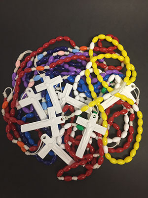 Rosary beads made by All Hallows Catholic Primary School Five Dock staff Rosary beads made by All Hallows Catholic Primary School Five Dock staff