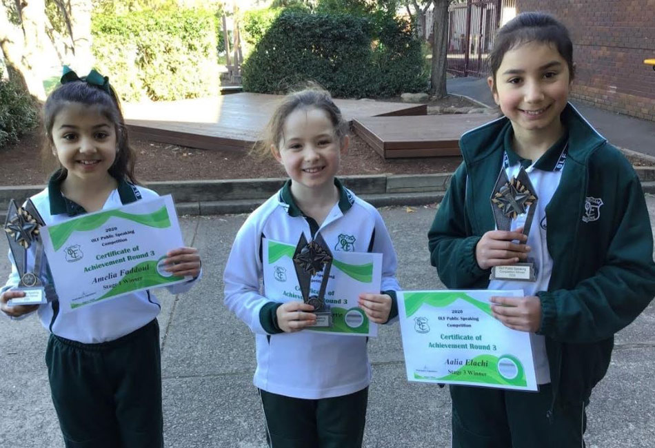 OLFK main Our Lady of Fatima Kingsgrove Public Speaking Competition winners