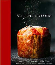 Easy Christmas recipes Cover of Villa Maria Hunters Hill's new cookbook, Villalicious.