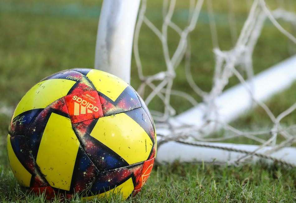 MacKillop Soccer Championships Soccer ball beside net