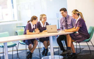 St Clare's College Waverley students learning collaboratively