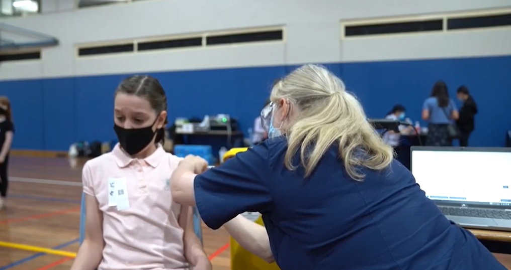 Vaccination hub opens A Sydney Catholic Schools' Year 4 student gets her first COVID-19 jab