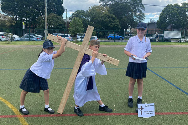 St John Bosco reenacts the Stations of the Cross