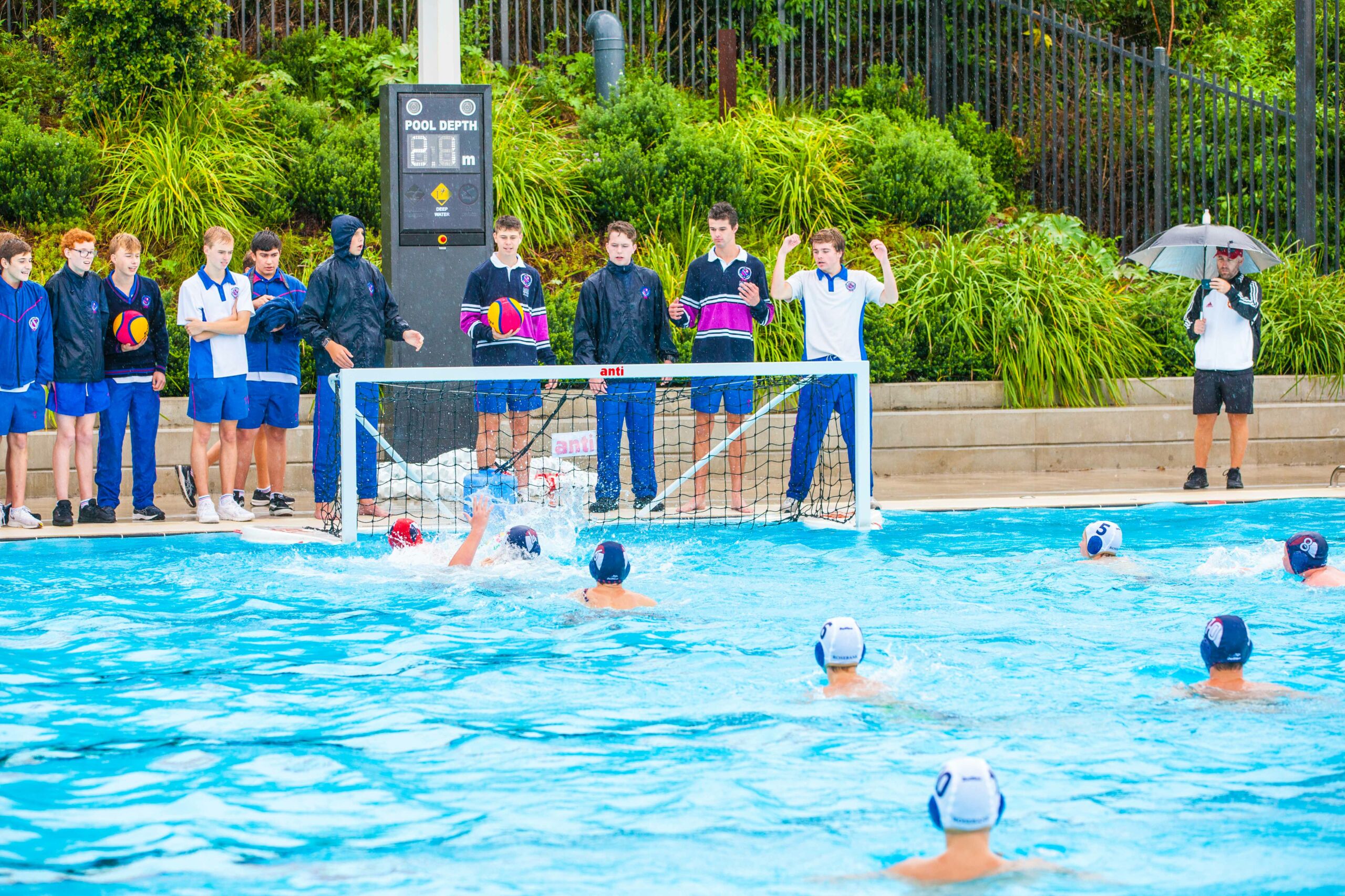 Pool action in Sydney Catholic Schools' 2022 Water Polo Championships
