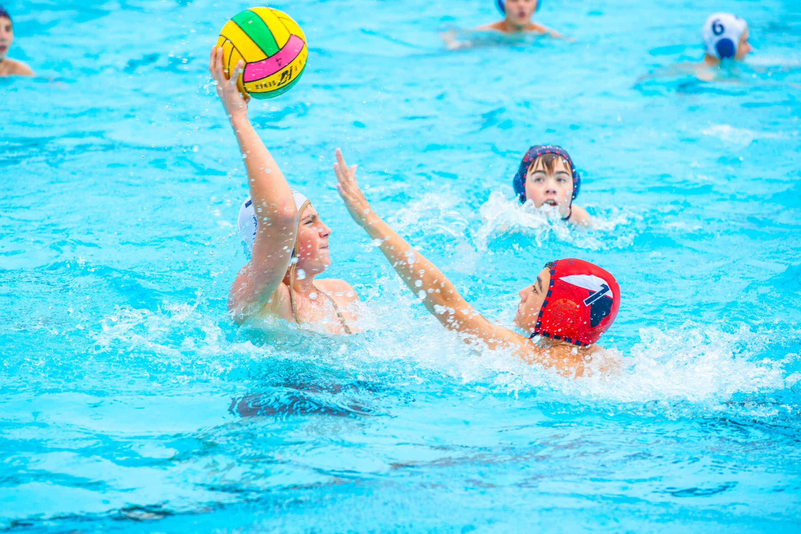 Pool action in Sydney Catholic Schools' 2022 Water Polo Championships