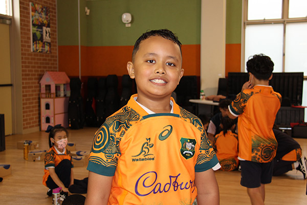 St John's Auburn Student in Wallabies Jersey