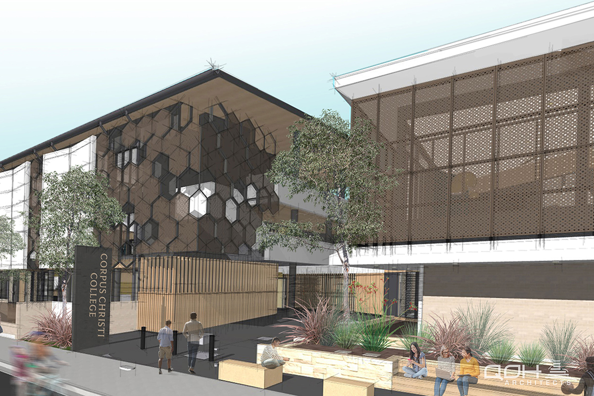 A render of the soon-to-be-Corpus Christi College Maroubra.