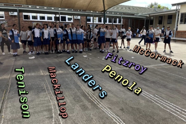 Mount St Joseph Milperra students take part in a fun coin challenge to help raise money for Project Compassion