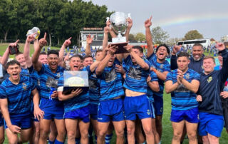 2022 Peter Mulholland Cup (NSW/VIC/ACT) competition winners Patrician Brothers' College Fairfield celebrate their victory