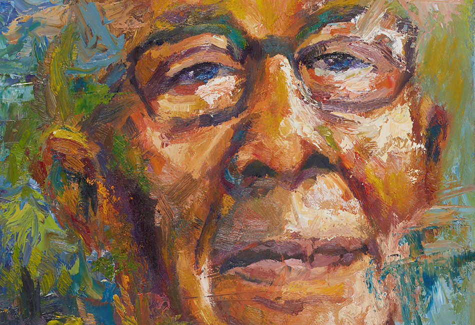 Young Archie 2024 finalist, 16–18 years, Steven Purwadi, age 17, Campsie, NSW, ‘My kung kung’, oil on paper, image © Art Gallery of New South Wales, Mim Stirling
