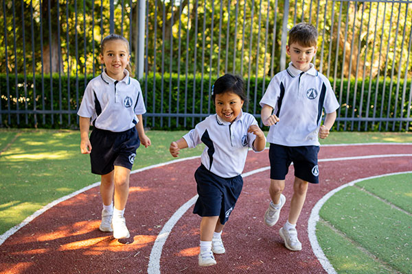 Childsafe Three students running