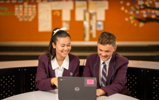 Two Students at a computer