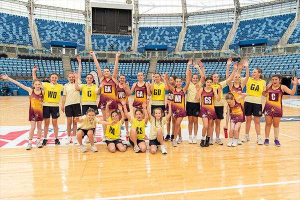 netball_winterchamps Students celebrating at the winter championships