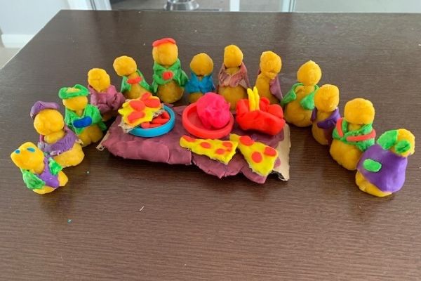 The Last Supper made from Playdoh by St Therese Padstow students