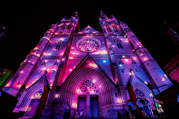 St Mary's Cathedral light show