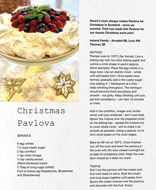 Christmas pavlova recipe