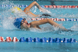 Swimmers racing at Sydney Catholic Schools Zone 6 Swimming Carnival