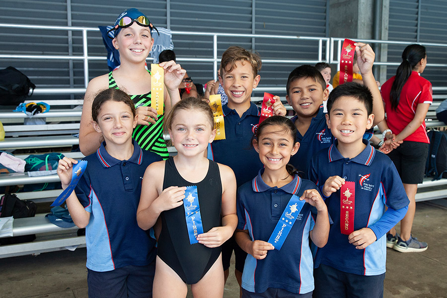 Swimmers at the Sydney Catholic Schools Zone 6 Swimming Carnival