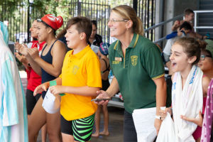 Swimmers Cheer at Sydney Catholic Schools Zone 6 Swimming Carnival