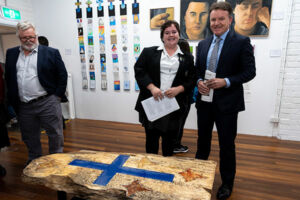 Charlotte McCaughan is pictured with Sydney Catholic Schools' Executive Director, Tony Farley