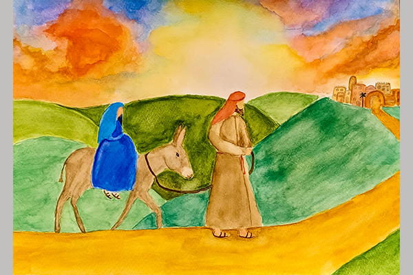John C. Christmas Art Story holy family journey to city of bethlehem