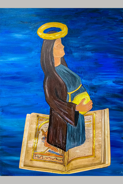 Malina M. Christmas Art Story Virgin Mary with a Bible