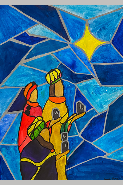 Alannah T. Christmas Art Story 2 wise men painting