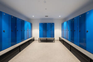 The hospitality change room in St Patrick's College Sutherland's