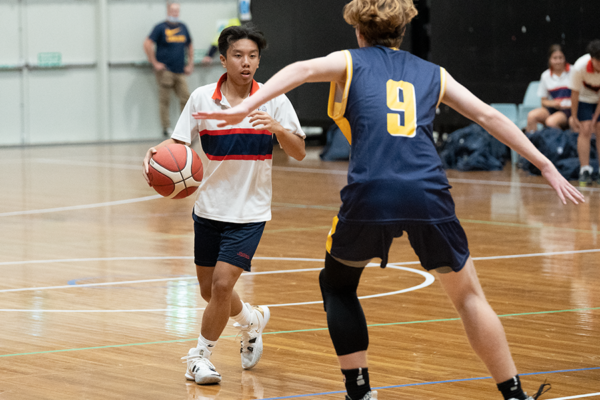 Basketball action at Whitlam Leisure Centre, Liverpool