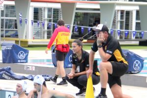 Students take to the pool for Sydney Catholic Schools' inaugural inter-school water polo match.