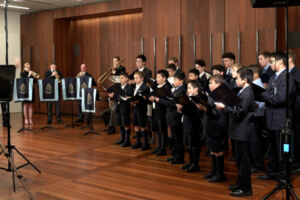 St Mary's Cathedral Choir perform as part of the 2022 RSL ANZAC Commemoration