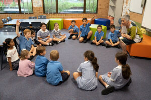 Circle time at Tender Tales St Joan of Arc Catholic Primary School Haberfield