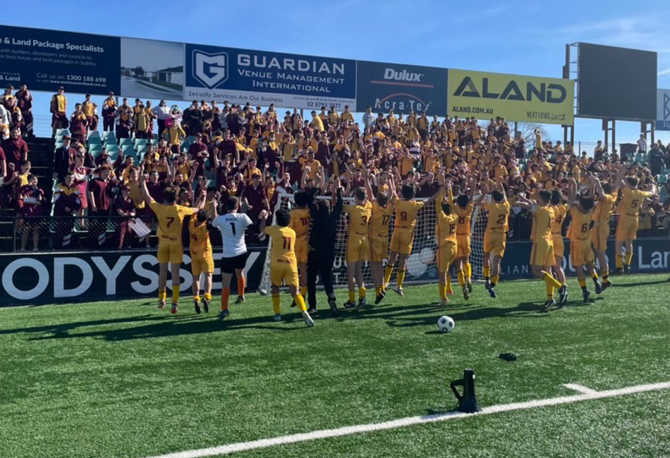 Sydney Catholic Schools Winter Championships Football Holy Cross Ryde Celebrates