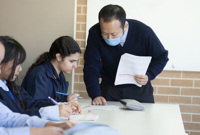 A Sydney Catholic Schools student learning maths in class