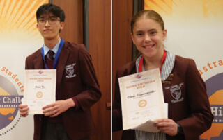 National History Challenge 2022 winners Olivia Tsigaropoulos and Quan Vu