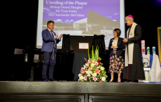 Tony Farley Antoinette McGahan at unveiling of plaque at nano nagle B&O