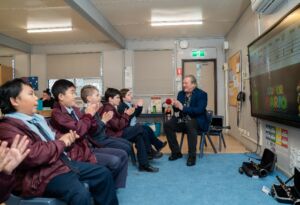 Amadeus Music Education Program tutor and musician James Ryan works with ASPECT students at St Christopher's Catholic Primary School Holsworthy.
