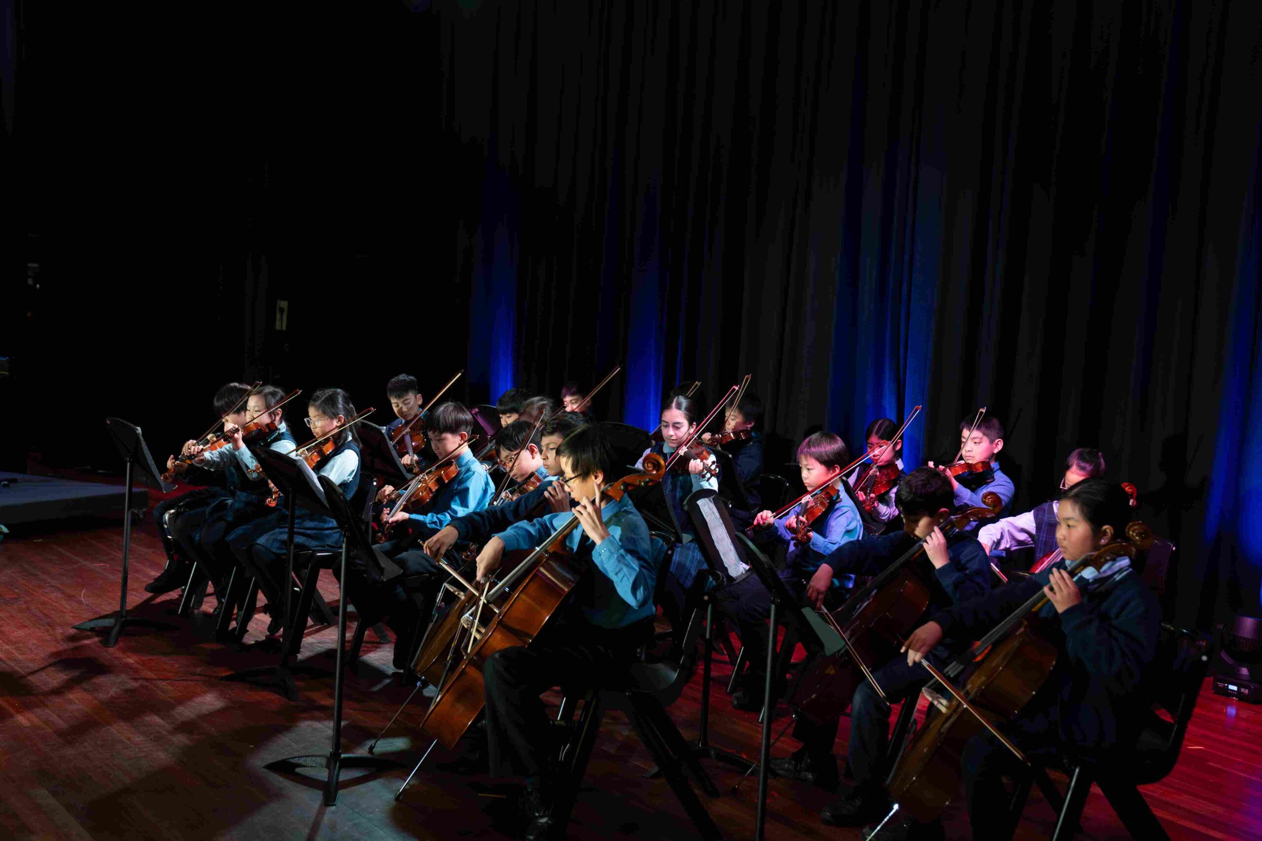 Sydney Catholic Schools students perform in an orchestra at the Eisteddfod Showcase