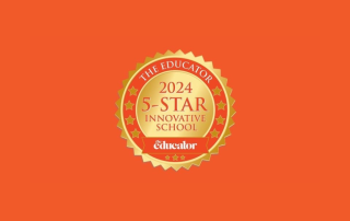 Graphic celebrating both schools being recognised in The Educator’s 5-Star Innovative Schools 2024