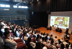 A photo of Holy Spirt Lakemba students gathering for a talk and panel with Premier Chris Minns for the Careers Enrichment Day