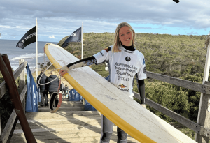 Matilda competing at the Australian Indigenous Surf Titles