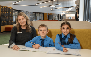 Two students from Regina Coeli Catholic Primary School in Beverly Hills on their way to 2026 NAPLAN success with the help of their wonderful teachers
